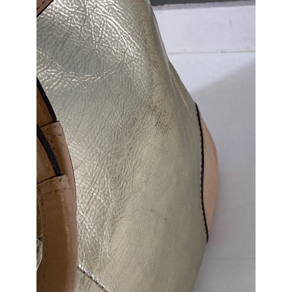 COACH METRO 26141E METALLIC GOLD LEATHER XL TOTE WEEKEND BAG - Picture 10 of 16